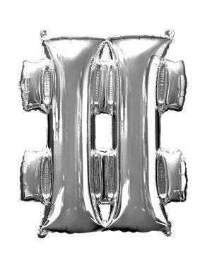 Silver Letter Hashtag Balloon - 16&quot; Foil