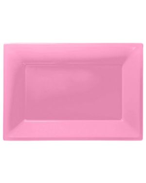 Baby Pink Plastic Serving Platters - 23cm x 32cm (3pk)