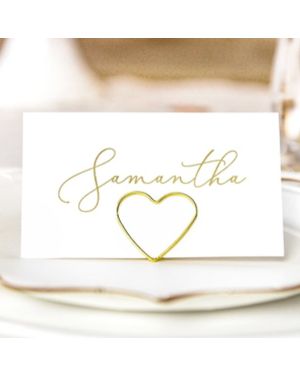 Gold Heart Place Card Holders (10pk)