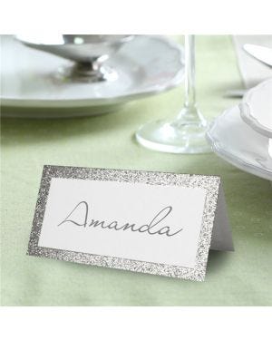 Silver Glitter Place Cards (50pk)