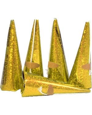 Holographic Gold Cone Party Poppers (10pk)
