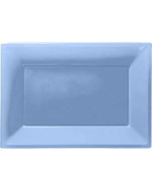 Baby Blue Plastic Serving Platters - 23cm x 32cm (3pk)
