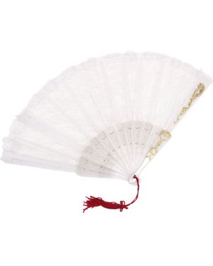 Spanish White Lace Fan - 31cm
