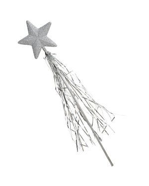 Silver Glitter Wand with Tinsel