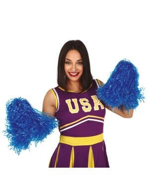 Blue Cheerleading Pom Poms - Standard