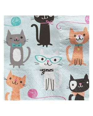 Purr-fect Party Paper Napkins - 25cm (16pk)