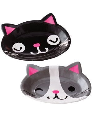 Purr-fect Party Assorted Cat Design Paper Plates - 23cm (8pk)