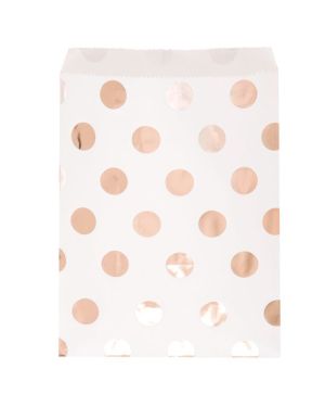 Rose Gold Dot Paper Treat Bags (8pk)