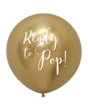 Ready To Pop Gold Giant Balloon - 24&quot; Latex