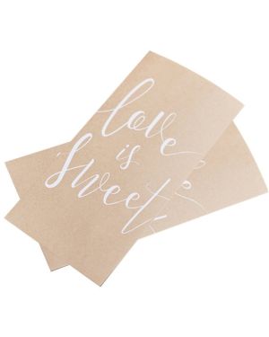 Rustic Country &#039;Love Is Sweet&#039; Paper Treat Bags (20pk)