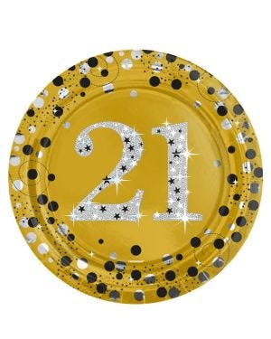 Sparkling Celebration 21st Paper Plate - 23cm (8pk)