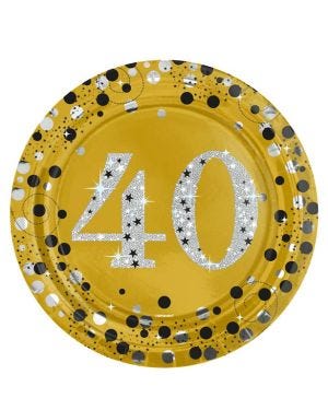 Sparkling Celebration 40th Paper Plate - 23cm (8pk)