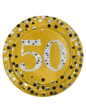 Sparkling Celebration 50th Paper Plate - 23cm (8pk)