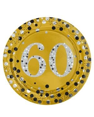 Sparkling Celebration 60th Paper Plate - 23cm (8pk)