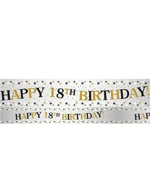 Sparkling Celebration 18th Foil Banner - 2.7m