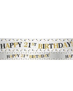 Sparkling Celebration 21st Foil Banner - 2.7m