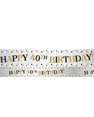 Sparkling Celebration 40th Foil Banner - 2.7m