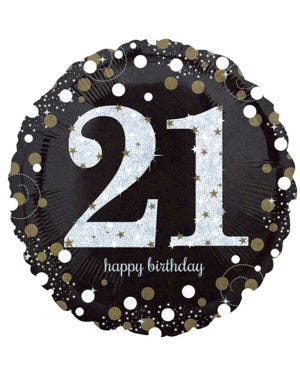 Sparkling Celebration 21st Birthday Balloon - 18&quot; Foil