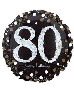 Sparkling Celebration 80th Birthday Balloon - 18&quot; Foil