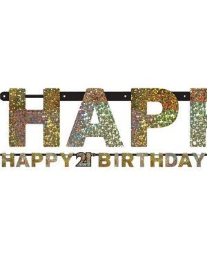 Sparkling Celebration 21st Birthday Letter Banner - 2m