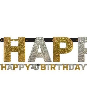 Sparkling Celebration 40th Birthday Letter Banner - 2m
