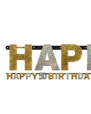 Sparkling Celebration 50th Birthday Letter Banner - 2m