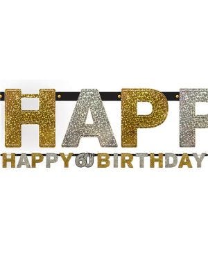 Sparkling Celebration 60th Birthday Letter Banner - 2m