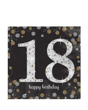 Sparkling Celebration 18th Birthday 2ply Paper Napkins - 33cm (16pk)