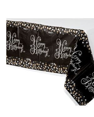 Sparkling Celebration Happy Birthday Plastic Tablecover - 1.4m x 2.6m