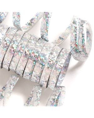 Silver Holographic Streamers - 10 coils