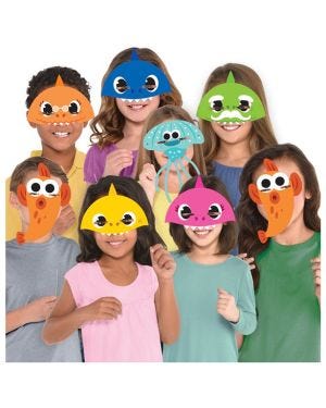 Baby Shark Assorted Paper Party Masks (8pk)