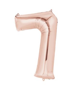 Number 7 Rose Gold Foil Balloon - 34&quot;