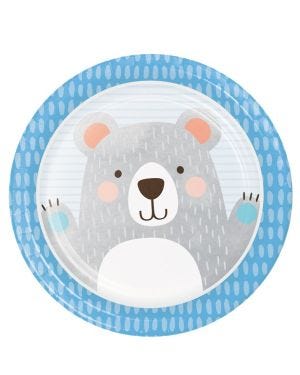 Birthday Bear Paper Plates - 22cm (8pk)