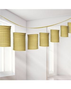 Gold Paper Lantern Garland Decoration - 3.7m