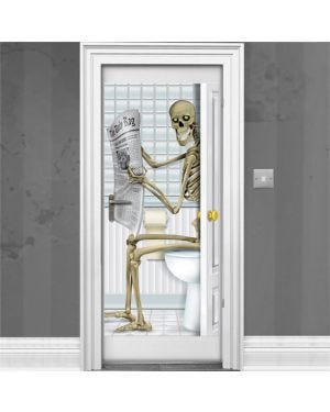 Skeleton Bathroom Door Decoration - 1.5m