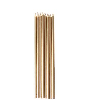 Gold Tall Candles - 16cm (10pk)