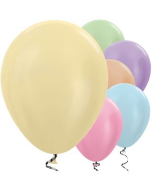 Multi-coloured Satin Balloons - 12&quot; Latex Balloons (50pk)