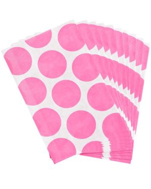 New Pink Polka Dot Paper Sweet Bags - 17cm (10pk)