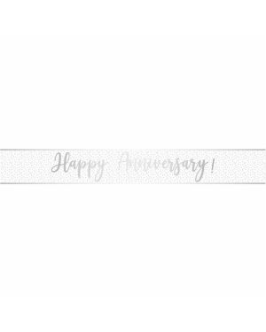 Happy Anniversary Silver Foil Banner - 1.74m