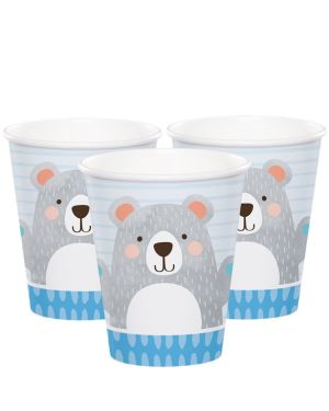 Birthday Bear Cups - 256ml (8pk)