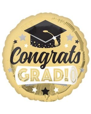 Congrats Grad Gold Balloon - 18&quot; Foil