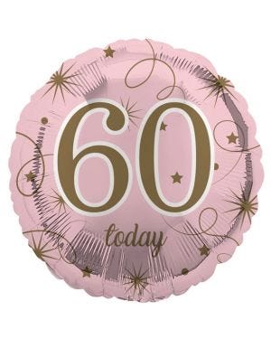 60th Pink Birthday Balloon - 18&quot; Foil
