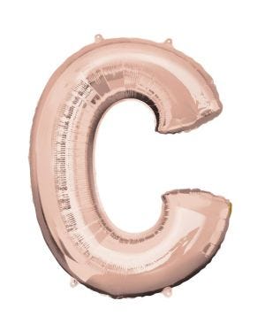Rose Gold Letter C Air Filled Balloon - 16&quot; Foil