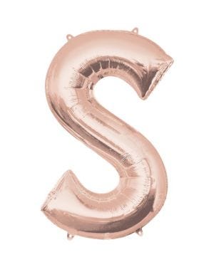 Rose Gold Letter S Balloon - 34 Foil