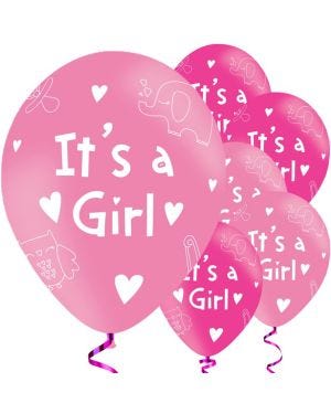 It&#039;s A Girl Balloons - 11&#039;&#039; Latex (6pk)