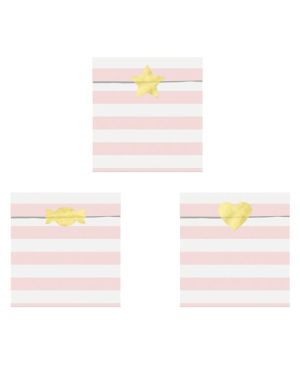 Light Pink Stripe Paper Treat Bags - 14cm (6pk)