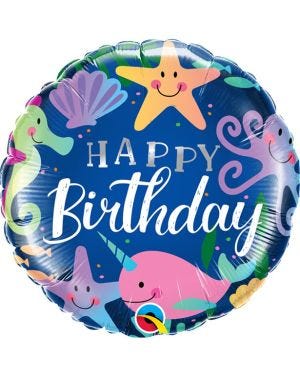 Happy Birthday Under The Sea Balloon - 18&quot; Foil