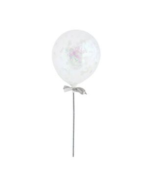 Iridescent Mini Confetti Balloon Wands - 5&quot; Latex (5pk)