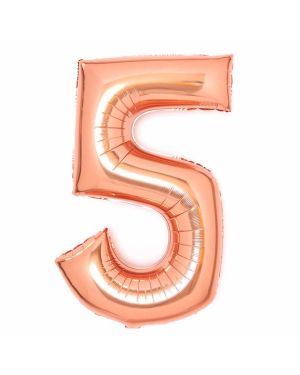 Rose Copper Foil Number Balloons - 34&quot;