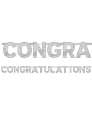 Congratulations Silver Letter Banner - 2m